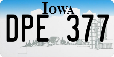 IA license plate DPE377