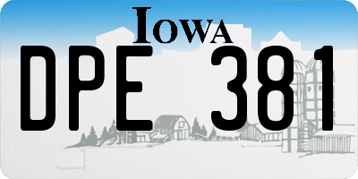 IA license plate DPE381
