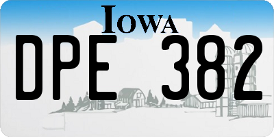 IA license plate DPE382