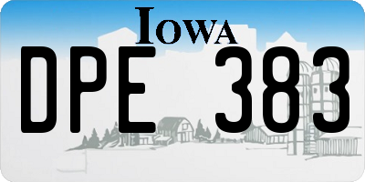 IA license plate DPE383