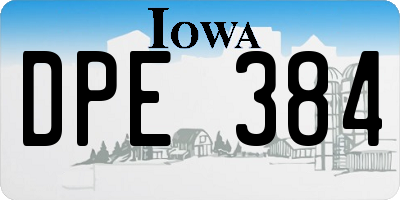 IA license plate DPE384
