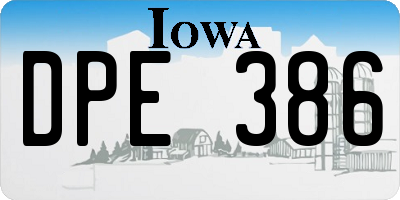 IA license plate DPE386