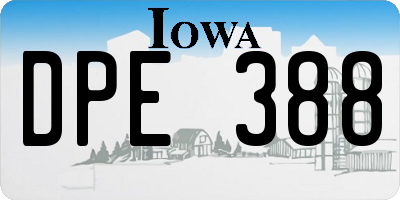 IA license plate DPE388