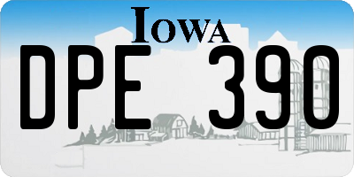IA license plate DPE390