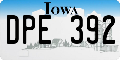 IA license plate DPE392