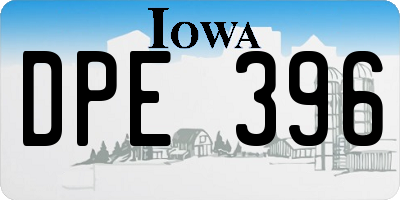 IA license plate DPE396