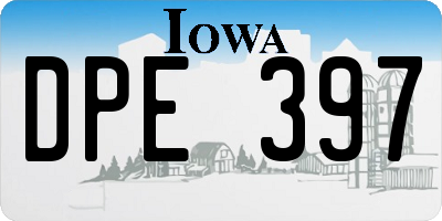 IA license plate DPE397