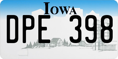 IA license plate DPE398