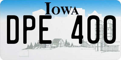 IA license plate DPE400