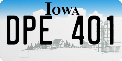 IA license plate DPE401