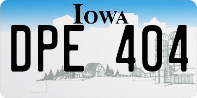 IA license plate DPE404