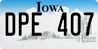 IA license plate DPE407