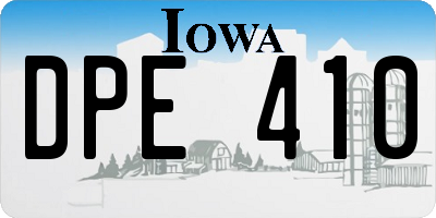 IA license plate DPE410