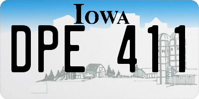 IA license plate DPE411