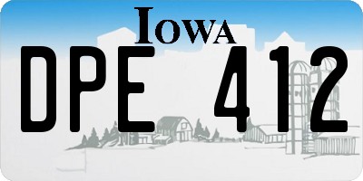 IA license plate DPE412