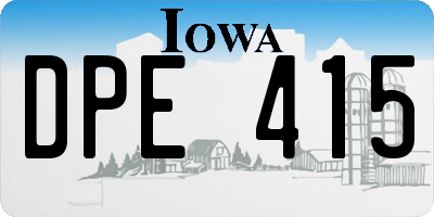 IA license plate DPE415