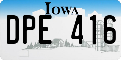 IA license plate DPE416