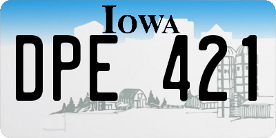 IA license plate DPE421