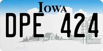IA license plate DPE424