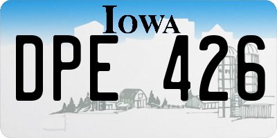 IA license plate DPE426