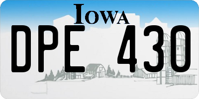 IA license plate DPE430
