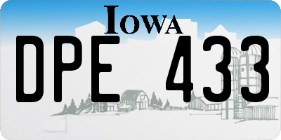 IA license plate DPE433