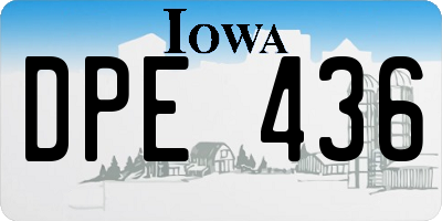 IA license plate DPE436