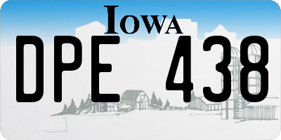 IA license plate DPE438