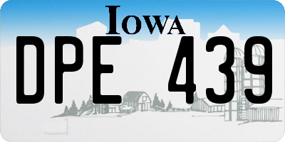 IA license plate DPE439