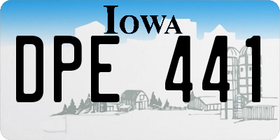 IA license plate DPE441