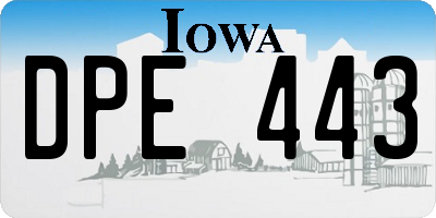 IA license plate DPE443