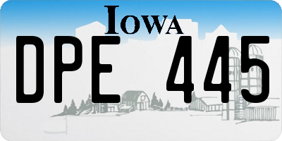 IA license plate DPE445