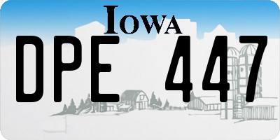 IA license plate DPE447