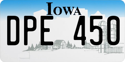 IA license plate DPE450