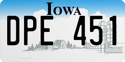 IA license plate DPE451