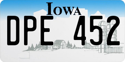 IA license plate DPE452