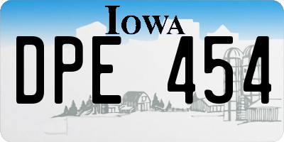 IA license plate DPE454