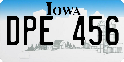IA license plate DPE456