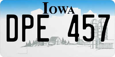 IA license plate DPE457