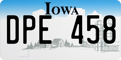 IA license plate DPE458