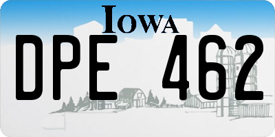 IA license plate DPE462