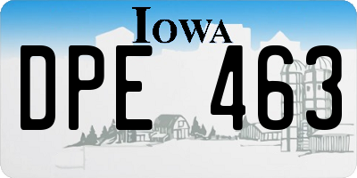 IA license plate DPE463