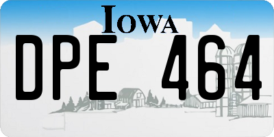 IA license plate DPE464