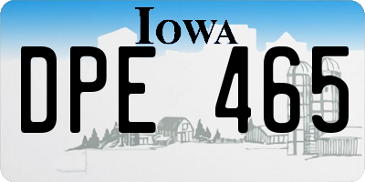 IA license plate DPE465