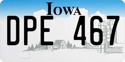 IA license plate DPE467