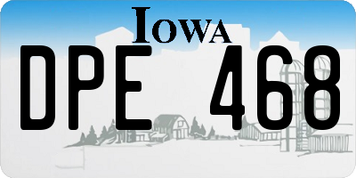 IA license plate DPE468