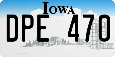 IA license plate DPE470