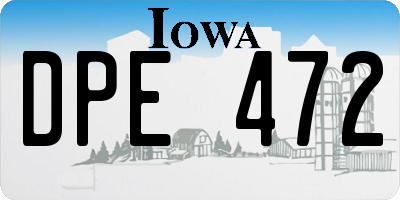 IA license plate DPE472