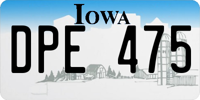 IA license plate DPE475