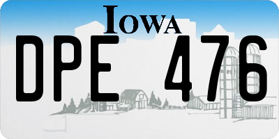 IA license plate DPE476